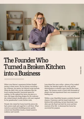 Sample article layout: small business story