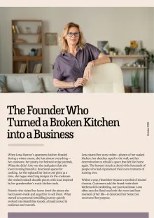 Sample article layout: small business story