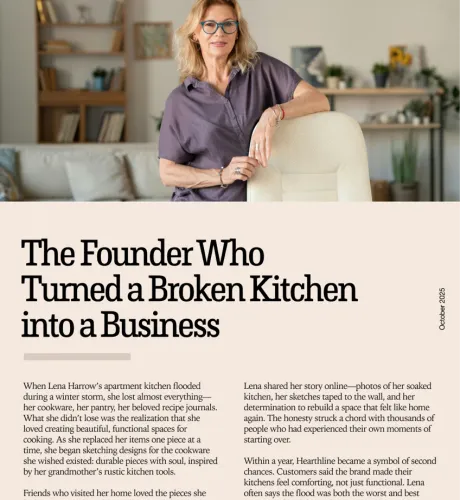 Sample article layout: founder story