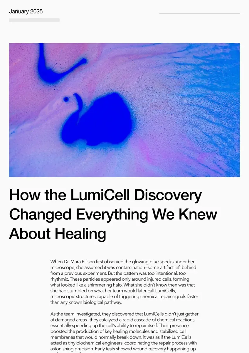 Sample article layout: health and wellness story