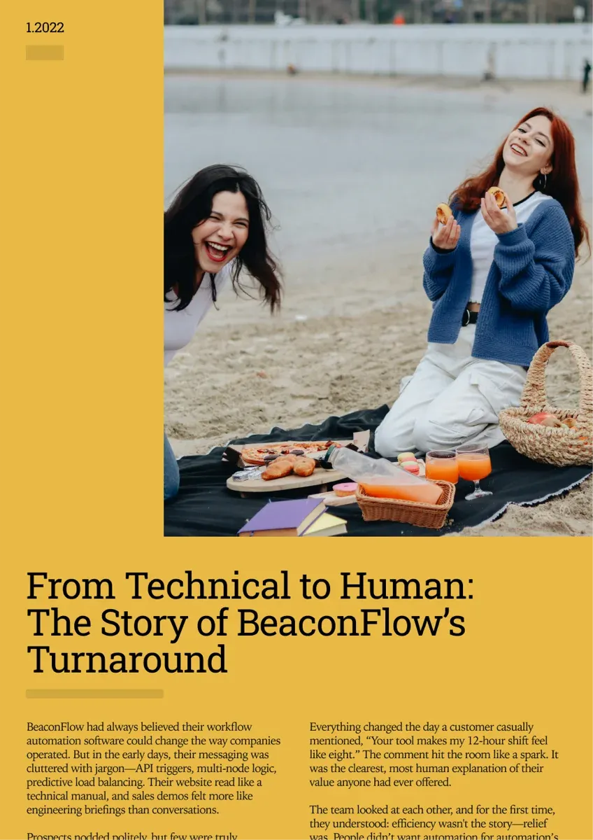 Sample article layout: software story