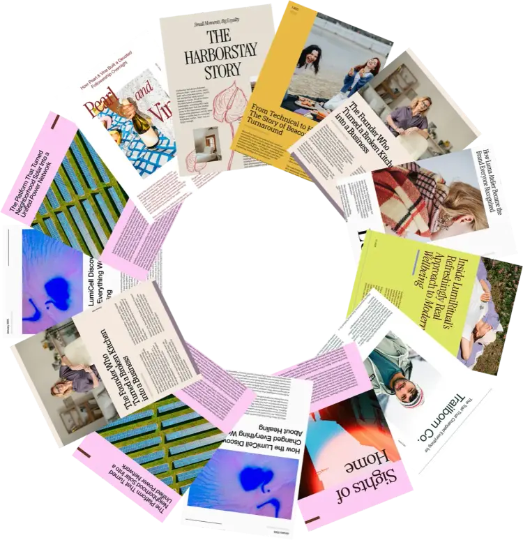 Article carousel showcasing press coverage