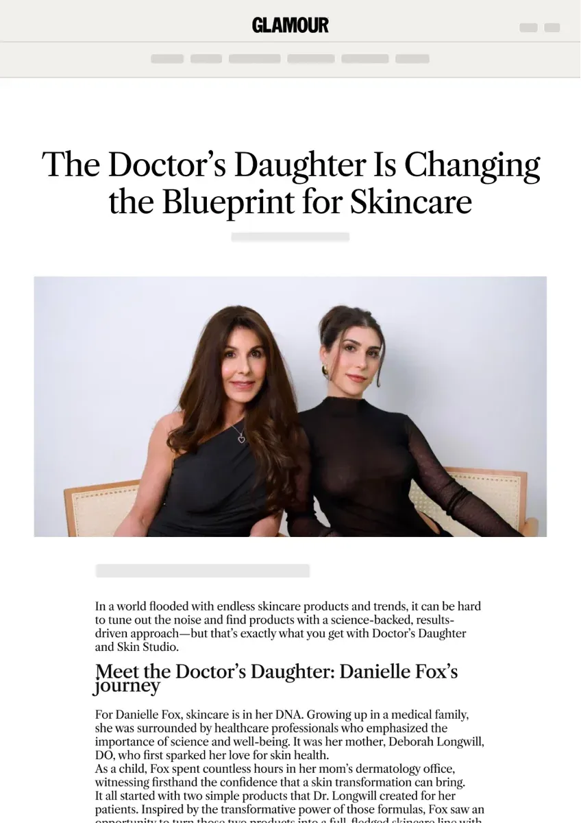 Sample article layout: beauty story