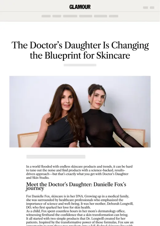 Sample article layout: beauty story