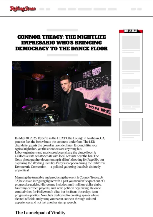 Sample article layout: entrepreneur story